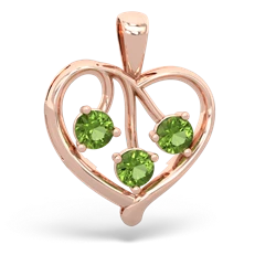 Sapphire Glowing Heart 14K Rose Gold pendant P2233