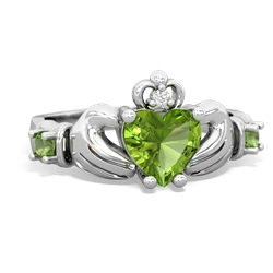 White Topaz Claddagh Keepsake 14K White Gold ring R5245