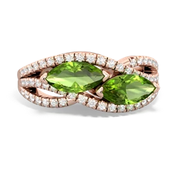 Peridot Diamond Rivers 14K Rose Gold ring R3070