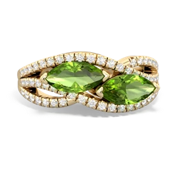 Peridot Diamond Rivers 14K Yellow Gold ring R3070