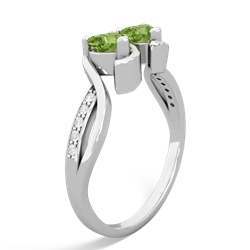 Peridot Side By Side 14K White Gold ring R3090