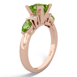 Aquamarine 6Mm Princess Eternal Embrace Engagement 14K Rose Gold ring C2002