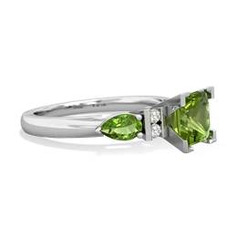 Alexandrite 6Mm Princess Eternal Embrace Engagement 14K White Gold ring C2002