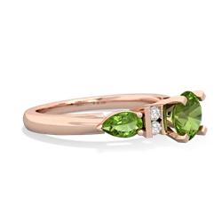 Peridot 6Mm Round Eternal Embrace Engagement 14K Rose Gold ring R2005