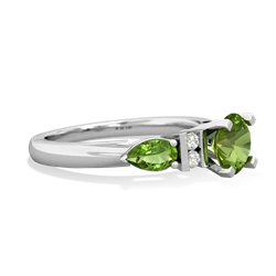 Lab Emerald 6Mm Round Eternal Embrace Engagement 14K White Gold ring R2005