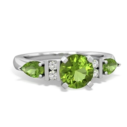 Jade 6Mm Round Eternal Embrace Engagement 14K White Gold ring R2005