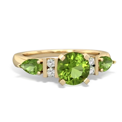 Jade 6Mm Round Eternal Embrace Engagement 14K Yellow Gold ring R2005