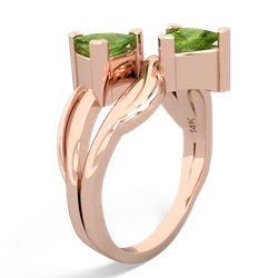 Peridot Split Band Swirl 14K Rose Gold ring R2341