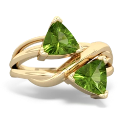 Peridot Split Band Swirl 14K Yellow Gold ring R2341