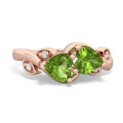 Peridot Floral Elegance 14K Rose Gold ring R5790