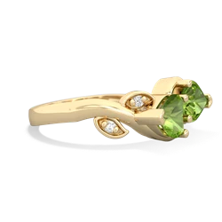 Peridot Floral Elegance 14K Yellow Gold ring R5790