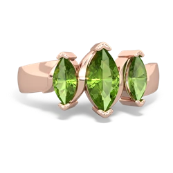 Lab Sapphire Three Peeks 14K Rose Gold ring R2433