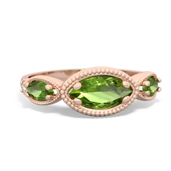 Emerald Milgrain Marquise 14K Rose Gold ring R5700