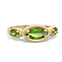 Peridot Milgrain Marquise 14K Yellow Gold ring R5700