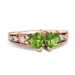 Peridot Heart To Heart 14K Rose Gold ring R3342