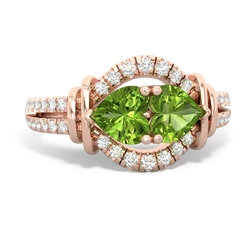 Peridot Art-Deco Keepsake 14K Rose Gold ring R5630