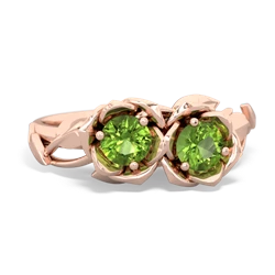 Peridot Rose Garden 14K Rose Gold ring R5510