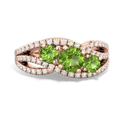 Garnet Three Stone Aurora 14K Rose Gold ring R3080