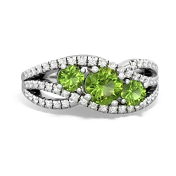 Alexandrite Three Stone Aurora 14K White Gold ring R3080