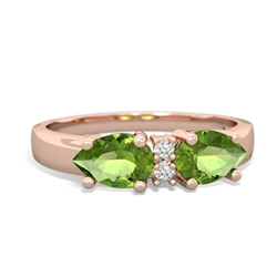 Peridot Pear Bowtie 14K Rose Gold ring R0865