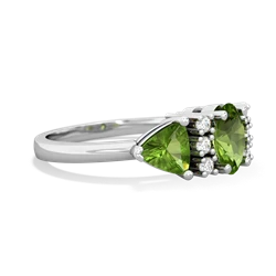 Peridot Antique Style Three Stone 14K White Gold ring R2186