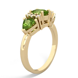 Lab Emerald Antique Style Three Stone 14K Yellow Gold ring R2186