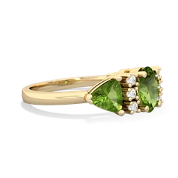 Lab Emerald Antique Style Three Stone 14K Yellow Gold ring R2186