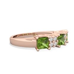 Alexandrite Three Stone Diamond Cluster 14K Rose Gold ring R2592