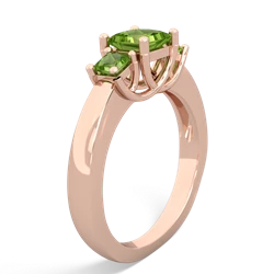 White Topaz Three Stone Trellis 14K Rose Gold ring R4015