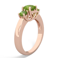 Opal Three Stone Round Trellis 14K Rose Gold ring R4018