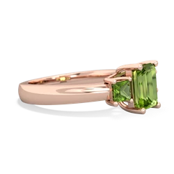 Amethyst Three Stone Emerald-Cut Trellis 14K Rose Gold ring R4021