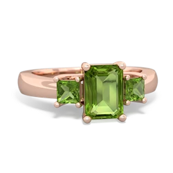 Onyx Three Stone Emerald-Cut Trellis 14K Rose Gold ring R4021