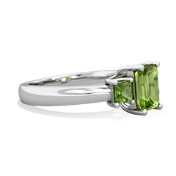 Alexandrite Three Stone Emerald-Cut Trellis 14K White Gold ring R4021