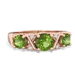 Peridot Hugs And Kisses 14K Rose Gold ring R5016