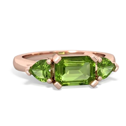 Pink Tourmaline Three Stone 14K Rose Gold ring R5235