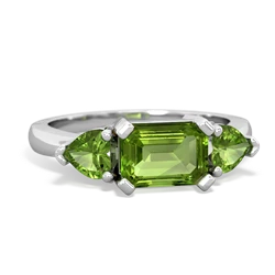 Peridot Three Stone 14K White Gold ring R5235