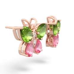 Peridot Butterfly 14K Rose Gold earrings E2215