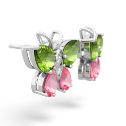 Peridot Butterfly 14K White Gold earrings E2215