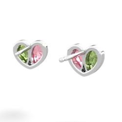 Peridot 'Our Heart' 14K White Gold earrings E5072