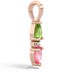 Peridot Bowtie Drop 14K Rose Gold pendant P0865