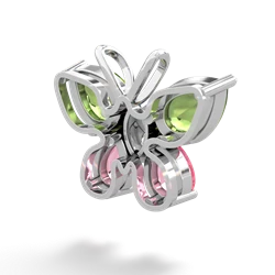 Peridot Butterfly 14K White Gold pendant P2215