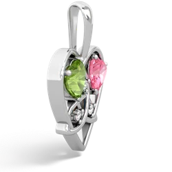 Peridot Celtic Trinity Heart 14K White Gold pendant P5331