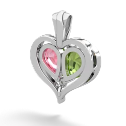 Peridot Two Become One 14K White Gold pendant P5330