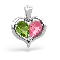 Peridot Two Become One 14K White Gold pendant P5330