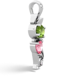 Peridot Kitten 14K White Gold pendant P5780