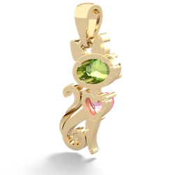 Peridot Kitten 14K Yellow Gold pendant P5780