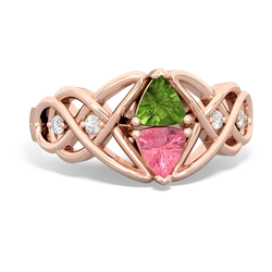 Peridot Keepsake Celtic Knot 14K Rose Gold ring R5300