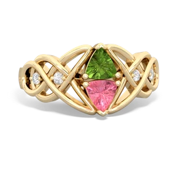 Peridot Keepsake Celtic Knot 14K Yellow Gold ring R5300