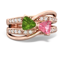 Peridot Bowtie 14K Rose Gold ring R2360