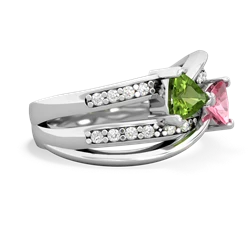 Peridot Bowtie 14K White Gold ring R2360